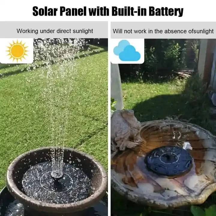 Solar Water Fountain with Automatic Portable Wireless Sprinkler Floating Pump for Outdoor Garden, Ponds, Home, and Patios (Renewed)