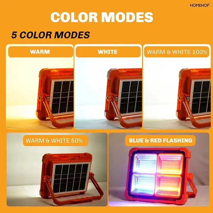 Solar Portable 100W Rechargeable Led Light For Home, Garden, Outdoor And Indoor