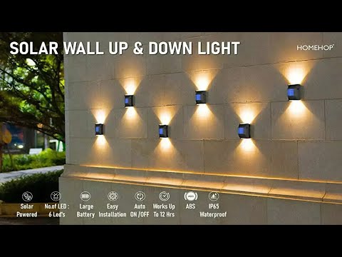 Solar LED Outdoor Wall Lights Garden Wall Lamp Waterproof For Balcony, Home (Warm light)