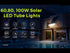 Solar LED Tube Light Waterproof Wall Lights for Home, Garden, Outdoor with Remote (60, 80, 100W )