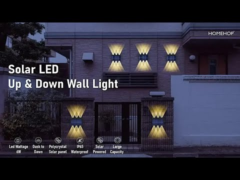 Solar Up & Down Light Waterproof LED Garden Wall Lights For Outdoor, Home ( Warm Light )