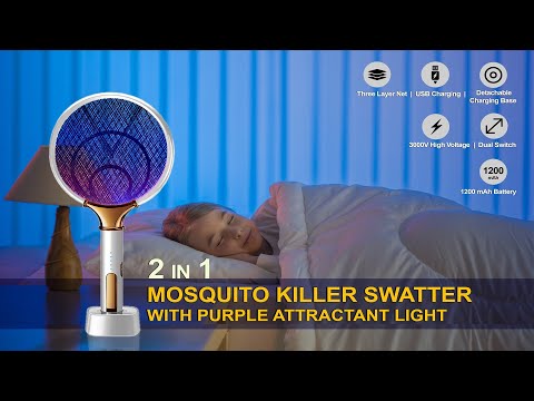 Homehop Mosquito Killer Machine Racket Bat for Home with UV lamp Trap, Electric Insect Swatter