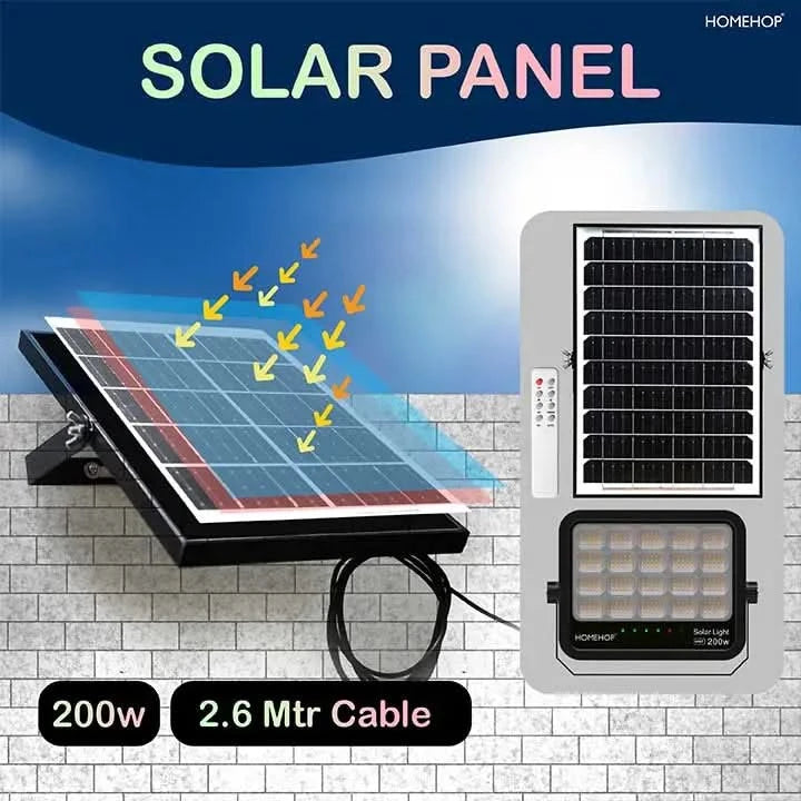 Solar Flood Lights 200W Automatic LED Wall Lamp Waterproof for Outdoor (Renewed)