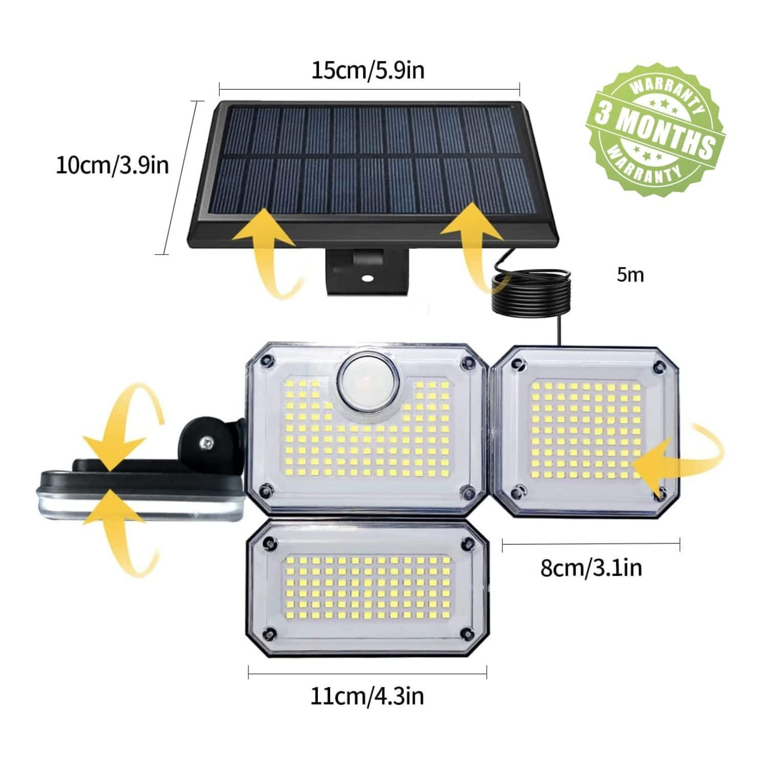 Solar Sensor Lights For Home Outdoor Security Motion Sensor Led Light For House Premises, Warehouses With Remote ( Waterproof, Cool White ) - HOMEHOP®