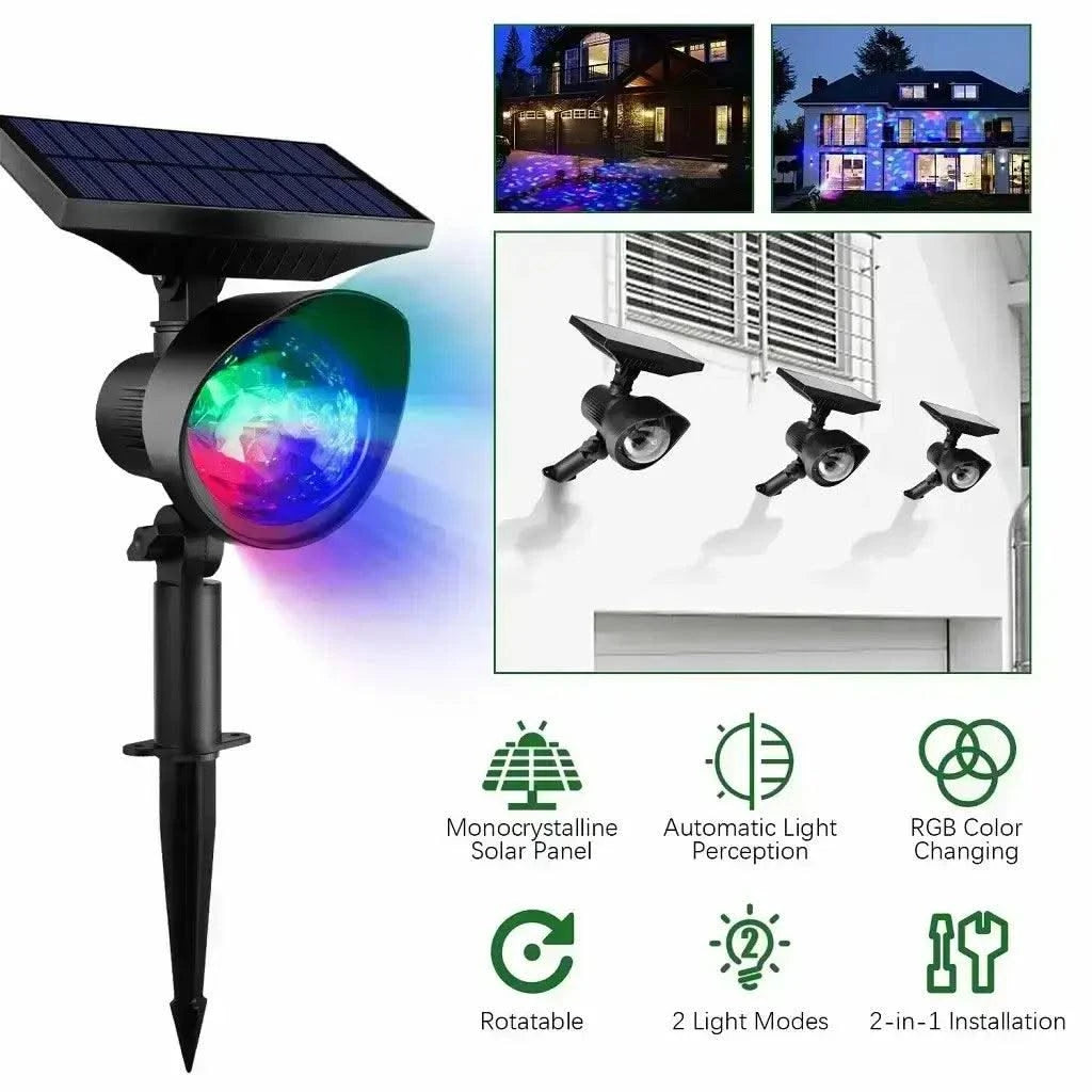 Solar DJ Lights Outdoor LED Focus Garden Light For Home, Pathway Decoration (RGB, Waterproof) - HOMEHOP®