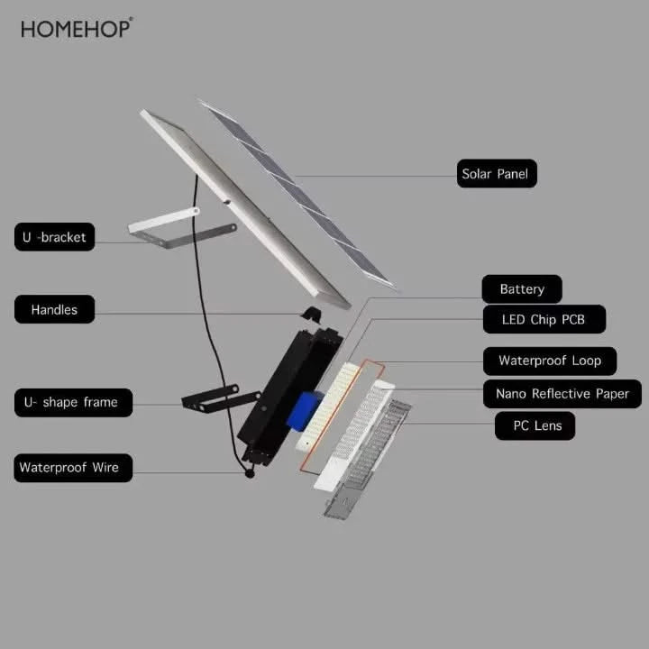 Solar led flood lights 200w exterior outdoor lamps with motion sensor light for home, garden and outdoor - HOMEHOP®