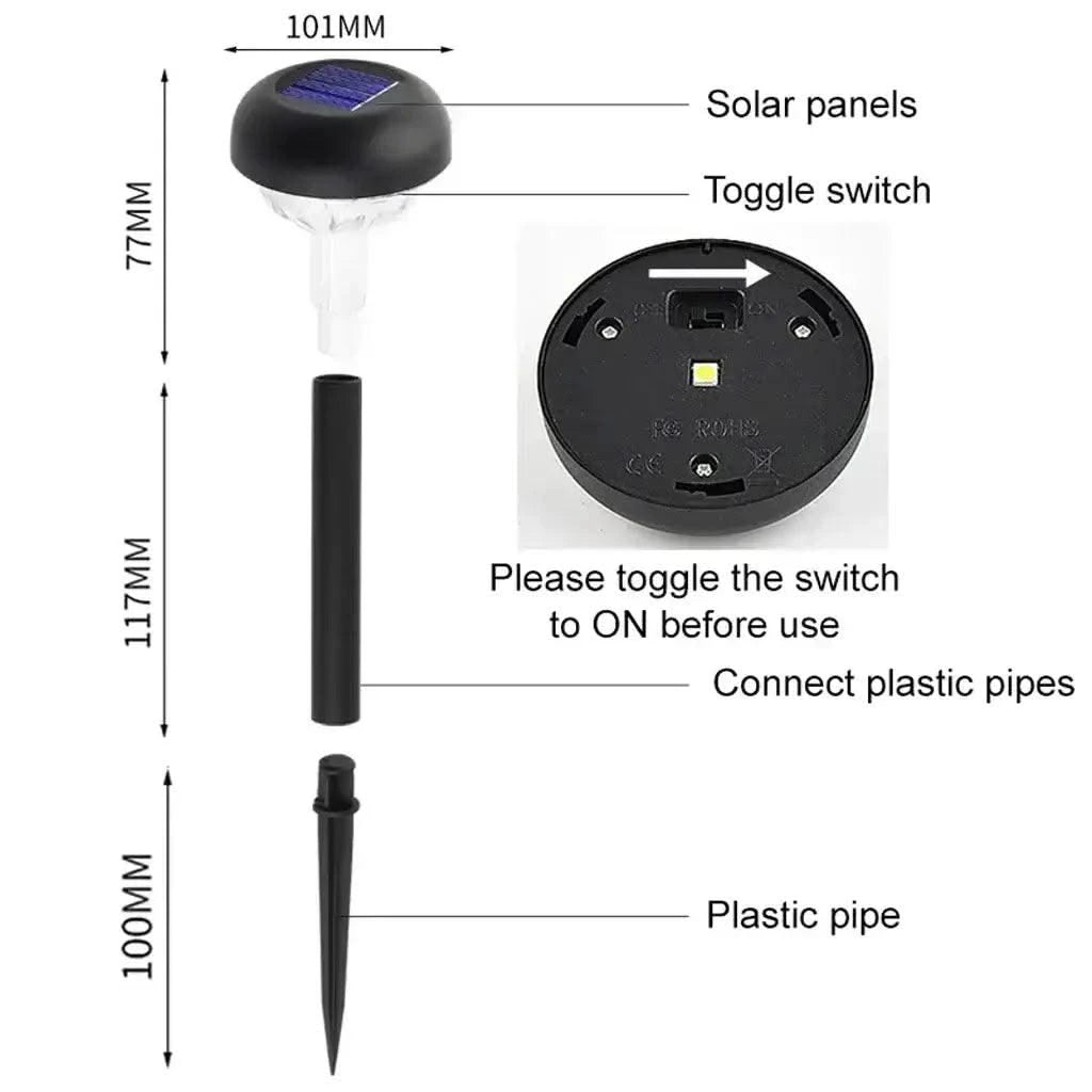 Solar LED Spike Light Waterproof Decorative Garden Lights for Outdoor Pathway (Warm) - HOMEHOP®