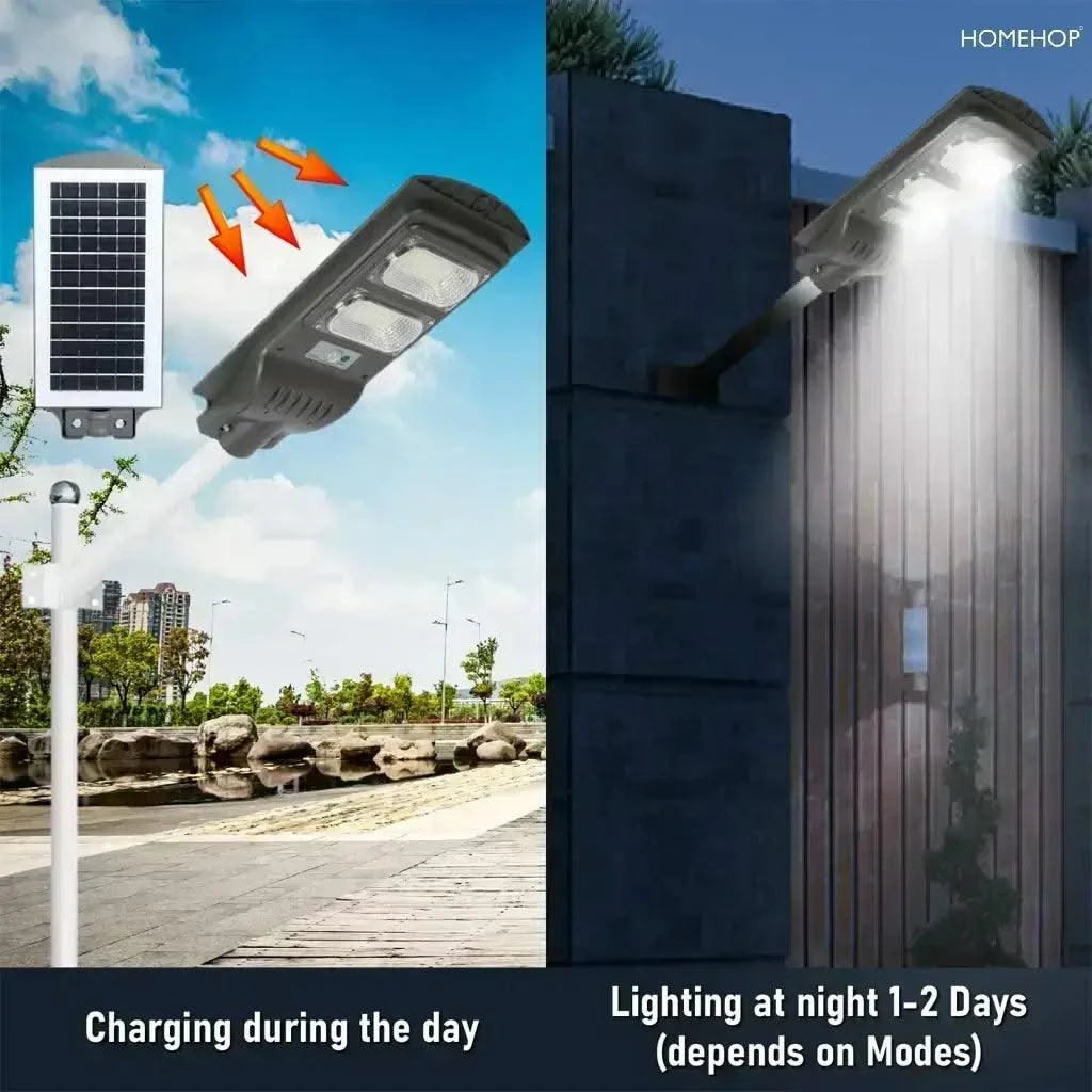 Solar LED Street Lighting waterproof with motion sensor for Home, Garden (60W, Remote Control) - HOMEHOP®