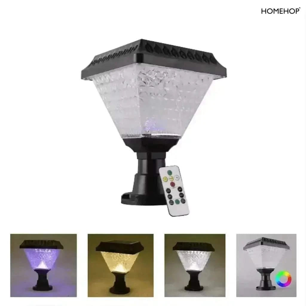 Gate lights solar powered with RGB colour modes waterproof – HOMEHOP®