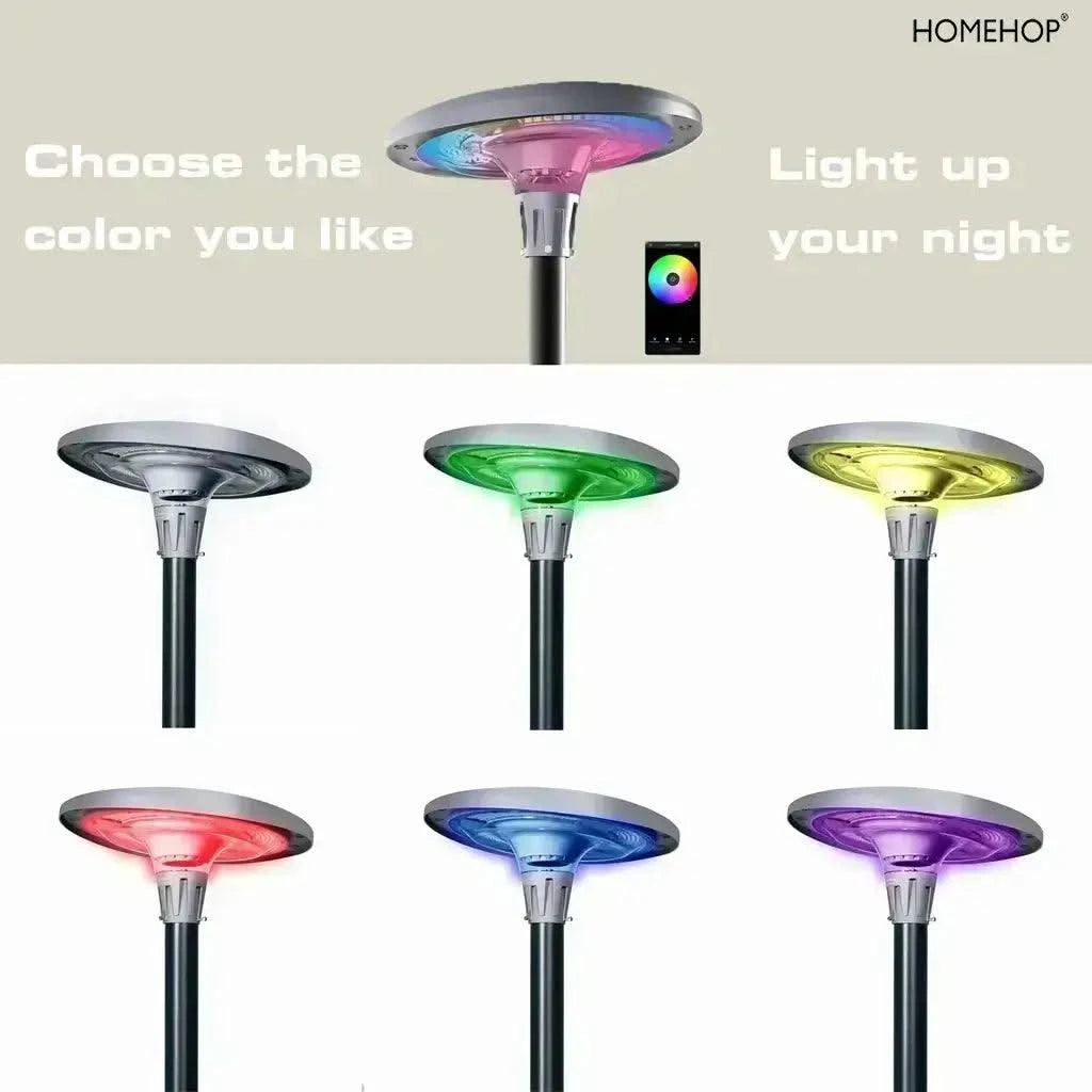 Solar Light For Outdoor UFO LED Street Post Lights For Road, Garden, Lawn, Pathway with Remote (800W, Aluminium) - HOMEHOP®