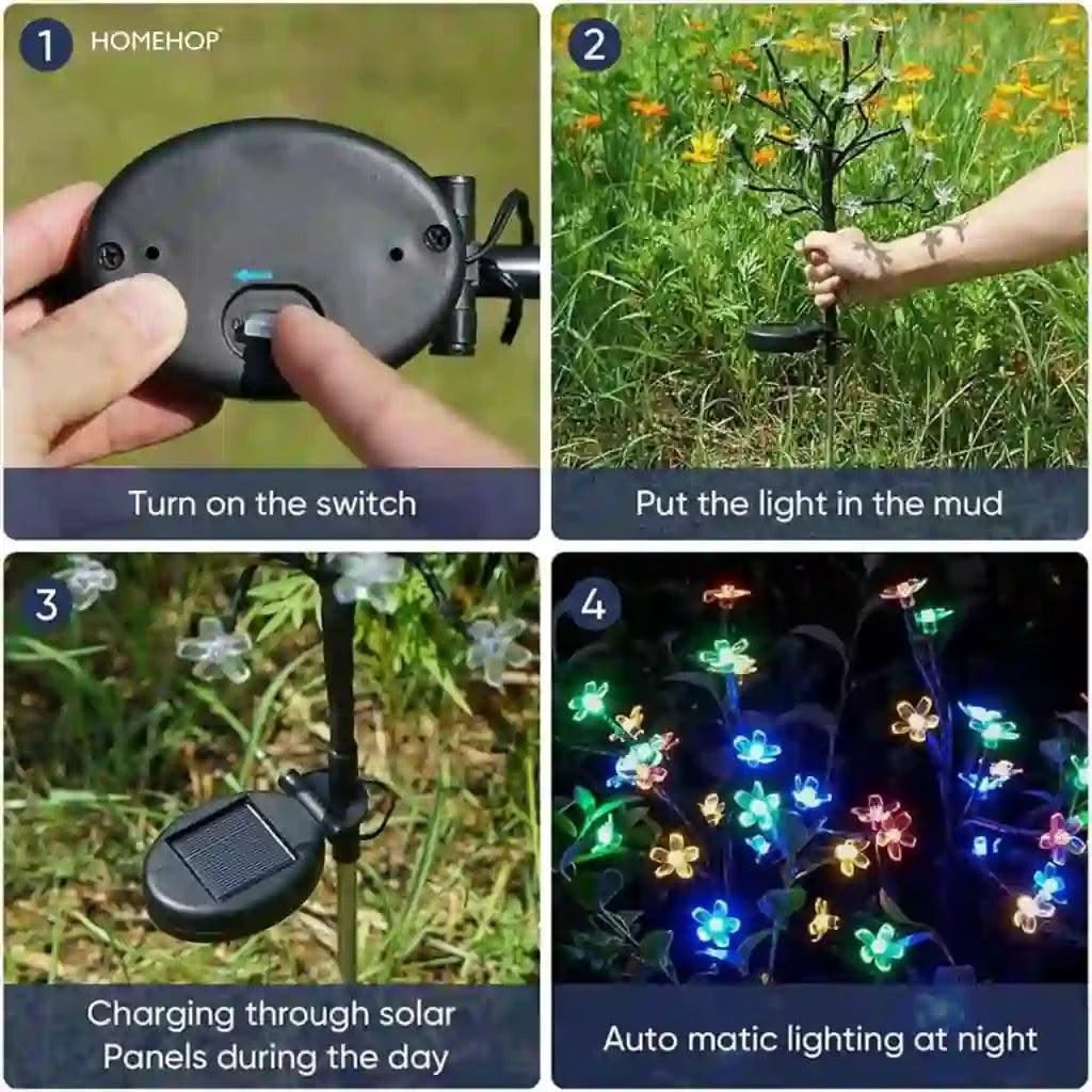 Solar Flower Decoration for Home, Parties, and Garden Nights with LED Lights (Warm Colour)(Refurbished) - HOMEHOP®