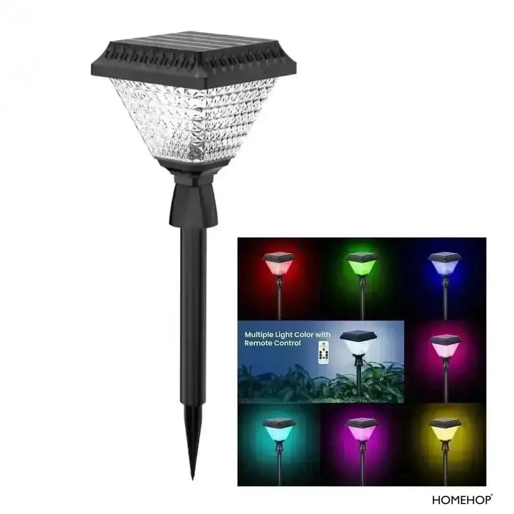 Outdoor Solar Lights For Home, Garden Pathway Decoration Spike Lamps Waterproof with Remote (RGB), Refurbished - HOMEHOP®