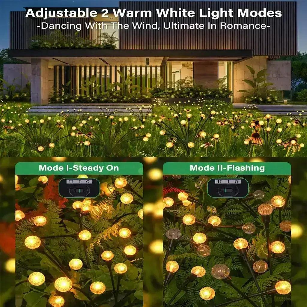 Solar Powered Garden Lights Outdoor Waterproof LED Firefly Lighting For Home, Yard - HOMEHOP®