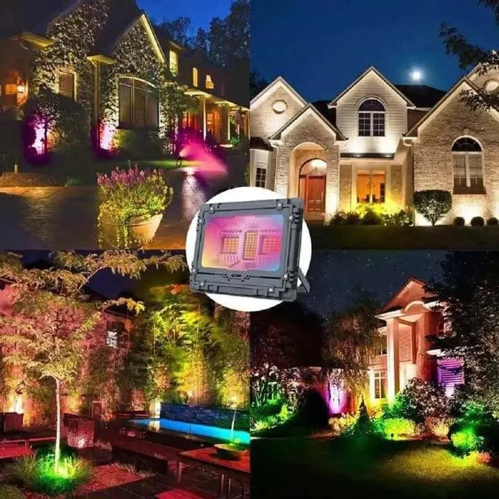 Solar Powered RGB Flood Light Waterproof LED Garden Light for Wall, Patio with LED Bluetooth Music Rhythm - HOMEHOP®