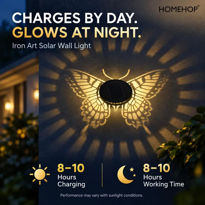 solar butterfly wall light decor