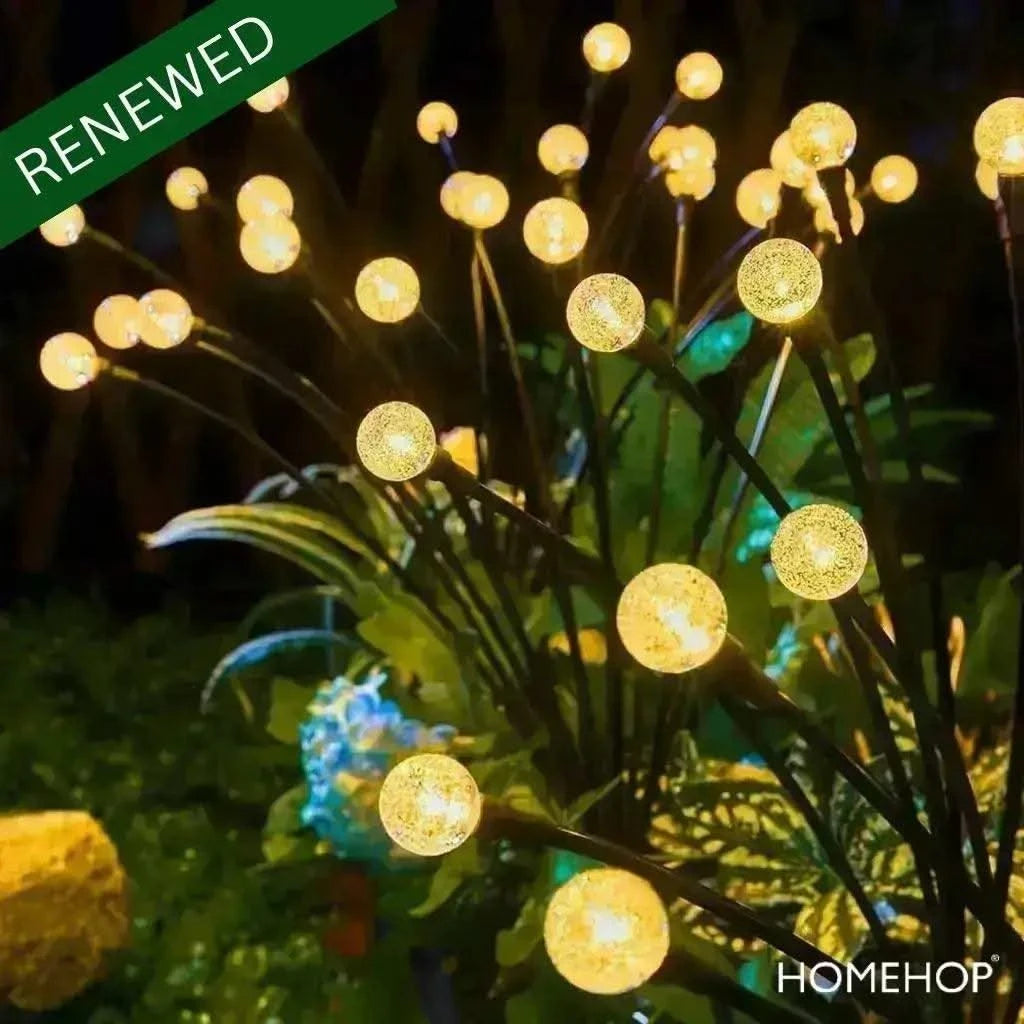 Solar Exterior Lights Waterproof LED Firefly Lighting For Home, Yard (Crystal, Warm)(Refurbished) - HOMEHOP®