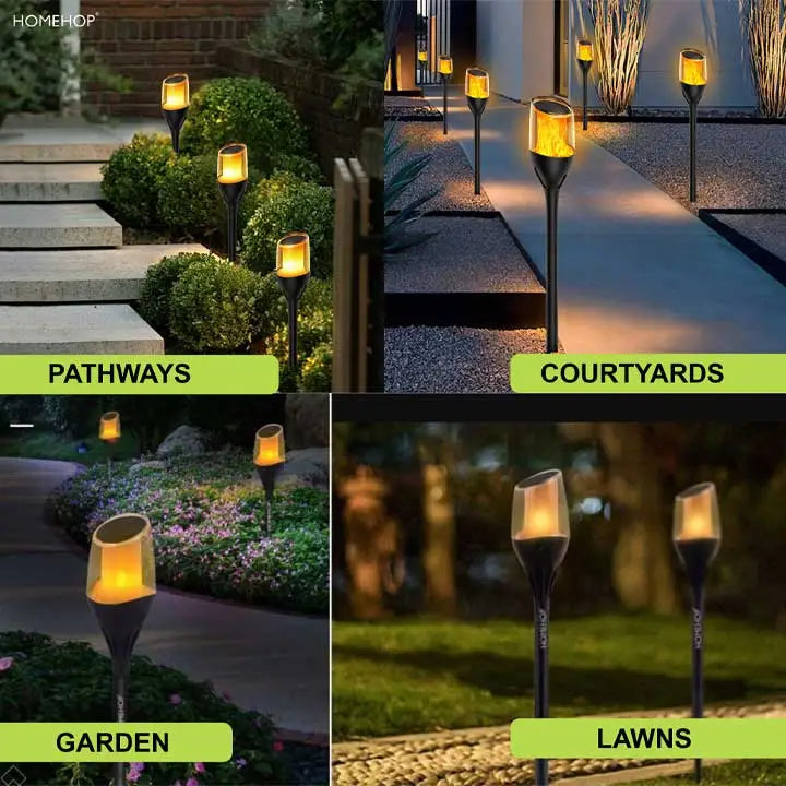 Solar Flickering LED Flame Lights Outdoor Garden Light Waterproof Portable Landscape Decoration Lamp