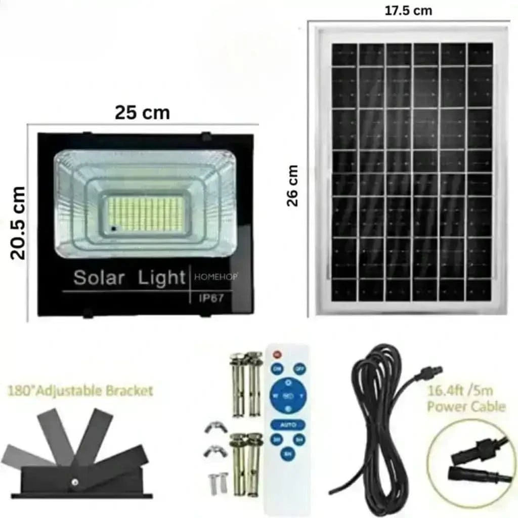 50W solar LED flood light waterproof for outdoor for Home Garden Wall Compound Patio Automatic with Remote Control (Refurbished) - HOMEHOP®