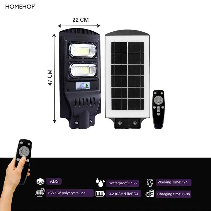 Solar LED Street Lighting waterproof with motion sensor for Home, Garden (60W, Remote Control)