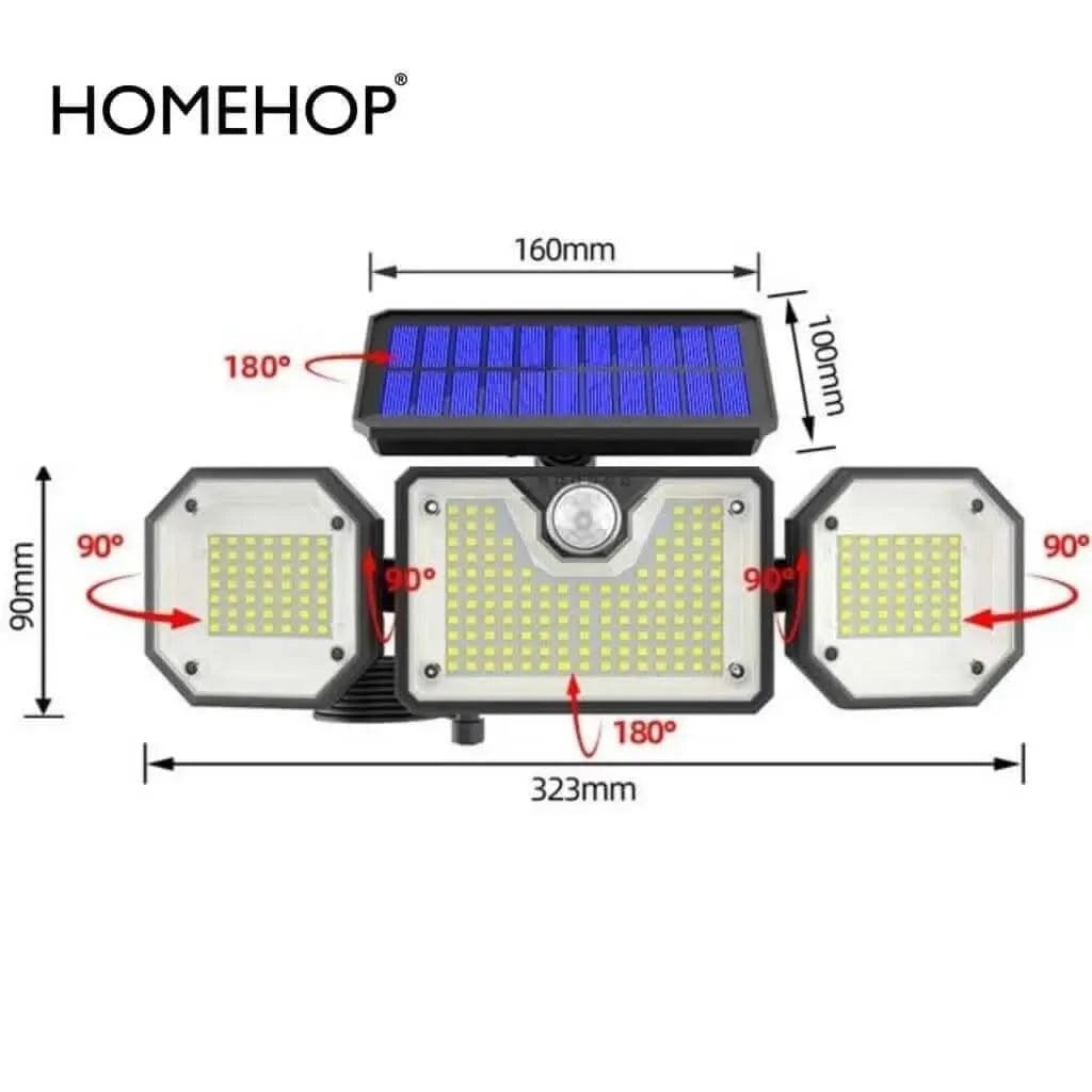 Solar Lights With Motion Sensor Outdoor Waterproof LED Wall Light For Home Security (Cool White) - HOMEHOP®