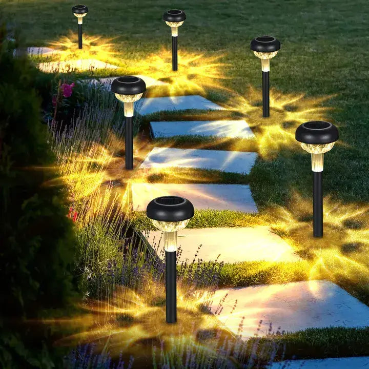 Solar LED Spike Light Waterproof Decorative Garden Lights for Outdoor Pathway (Warm)