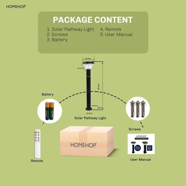 Solar Decorative Pathway Waterproof Lamp for Garden, Outdoor And Landscape Automatic with 3 Color Modes