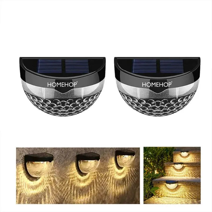 Solar LED Decoration Outdoor Wall Lights for Home and Garden (Renewed, Pack Of 2)