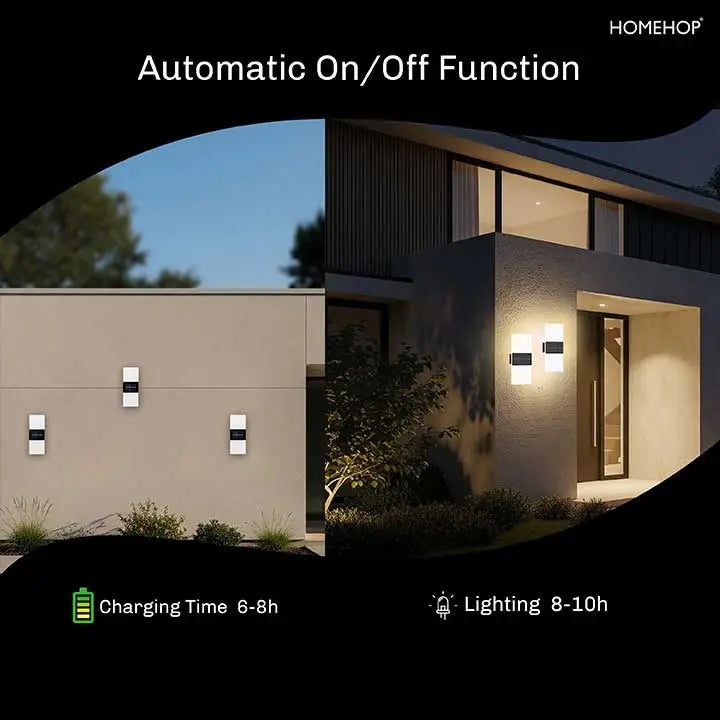 Solar Outdoor Lights Waterproof Automatic Wall Decor Lamp for Home Garden and Outdoor (Renewed)