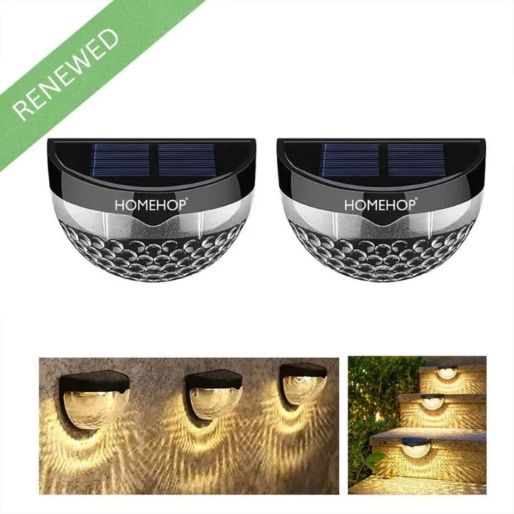 Solar LED Decoration Outdoor Wall Lights for Home and Garden (Renewed, Pack Of 2)