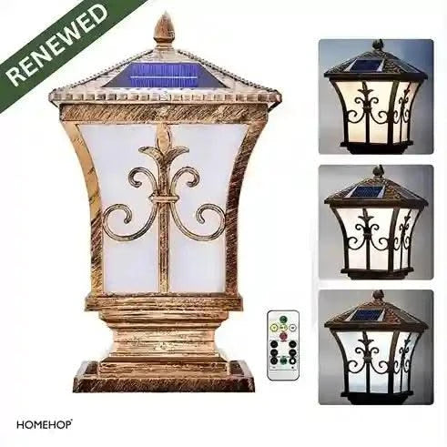 Solar Outdoor Gate Lamp Perfect Illumination with Modern LED Frontgate Pillar Light for Home, Garden and Outdoor (Refurbished) - HOMEHOP®