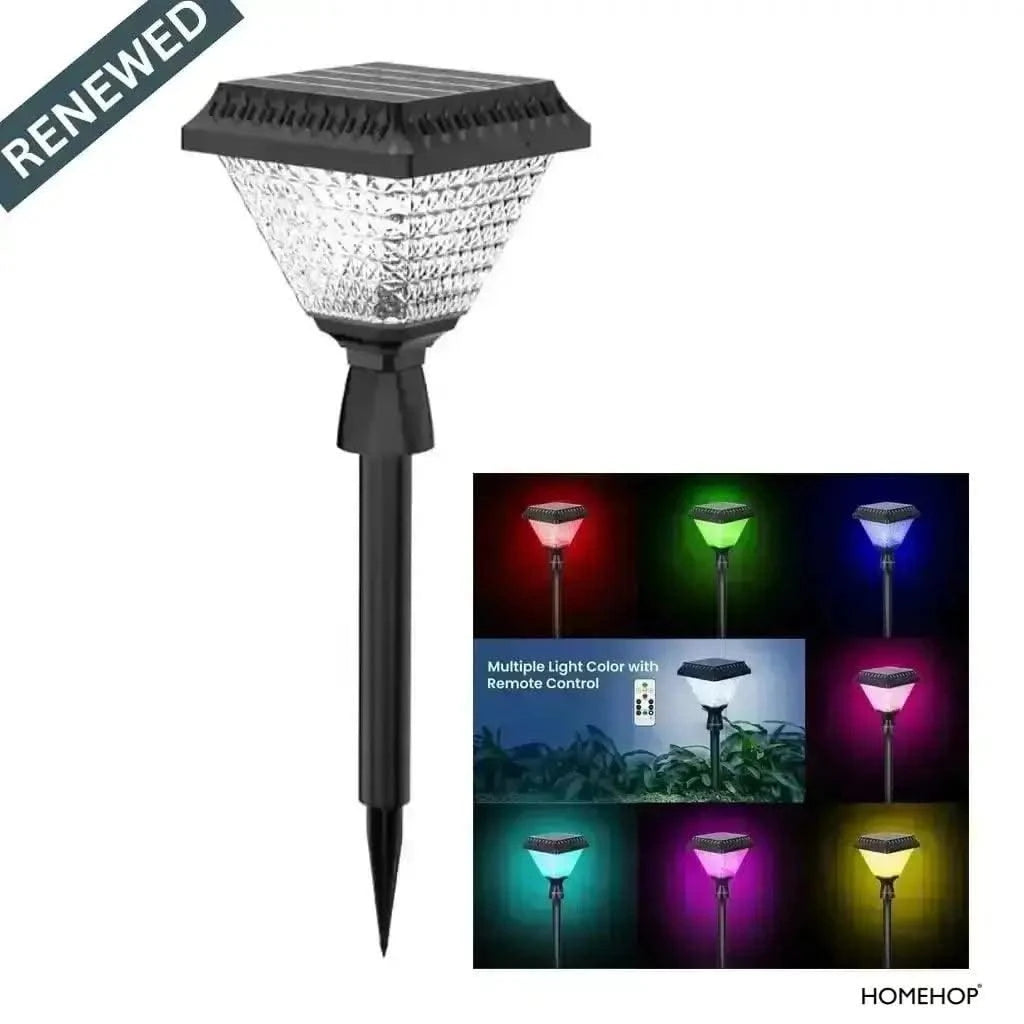 Outdoor Solar Lights For Home, Garden Pathway Decoration Spike Lamps Waterproof with Remote (RGB), Refurbished - HOMEHOP®