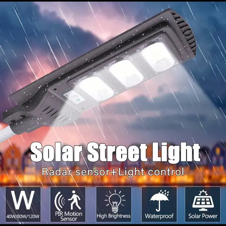 Solar LED Street Lights waterproof with motion sensor for Home, Garden (60W, Remote Control,Renewed)