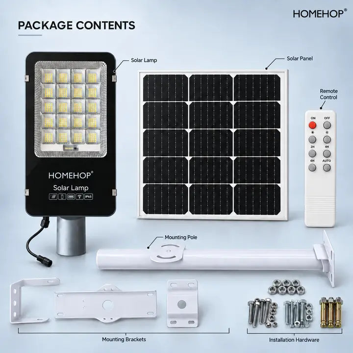 Solar Street Light Outdoor Waterproof 200 Watt Wireless Rechargeable LED for Home and Garden (20000 mAh, Aluminum)