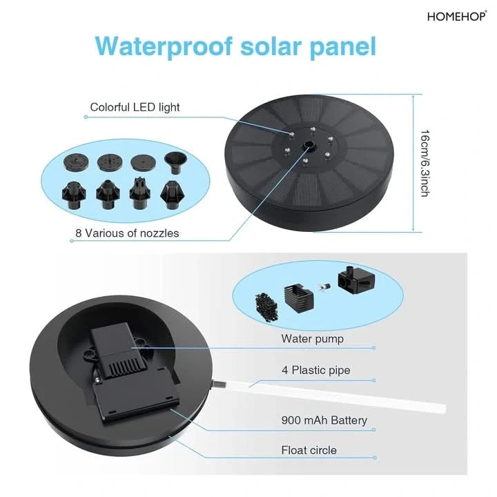 solar powered fountain