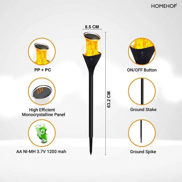 Solar Flickering LED Flame Lights Outdoor Garden Light Waterproof Portable Landscape Decoration Lamp