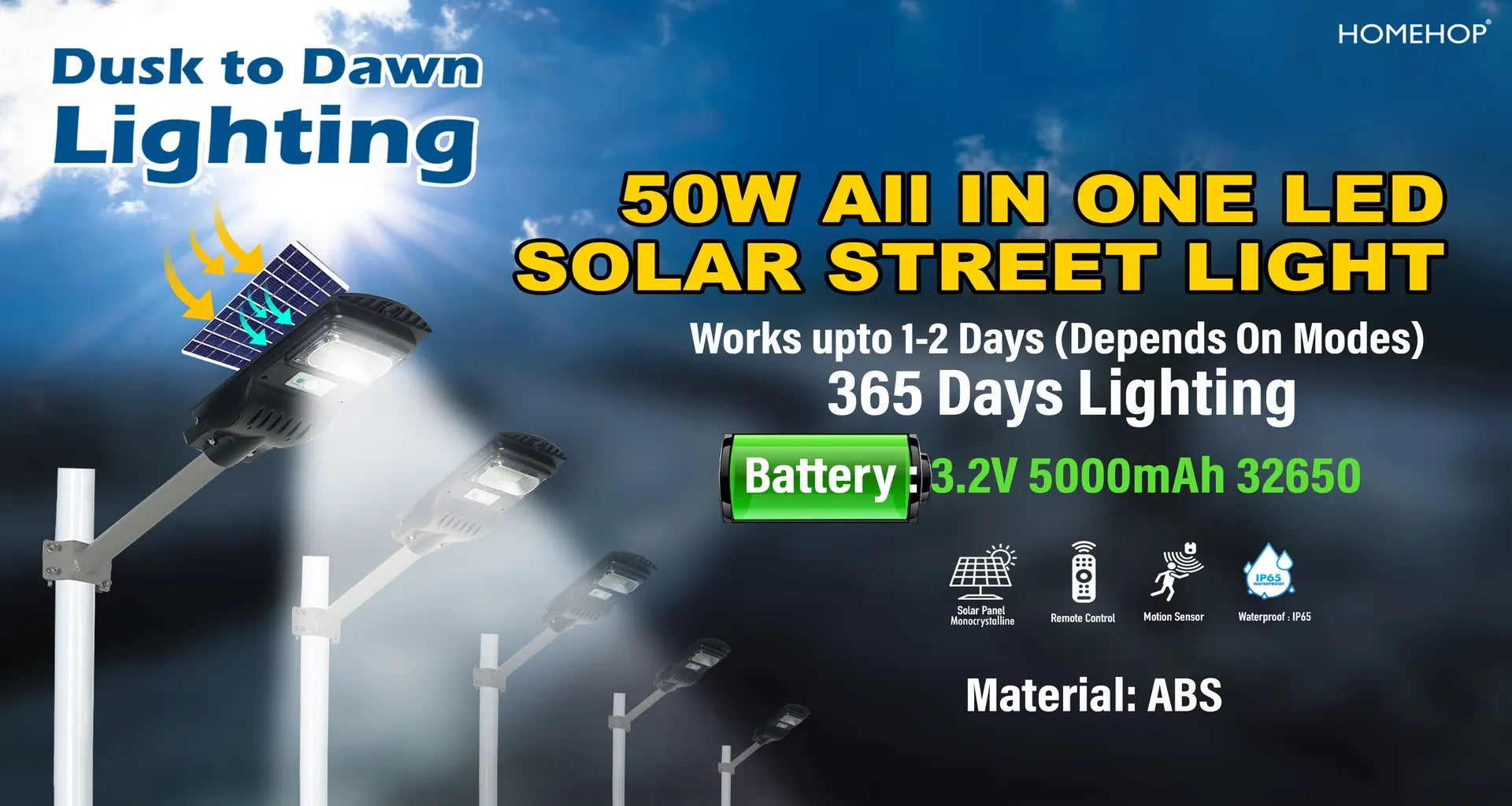 solar street light with motion sensor
