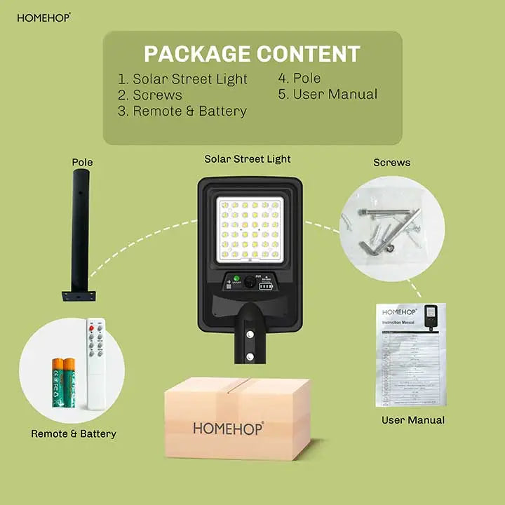 solar street light with pole outdoor lamp waterproof