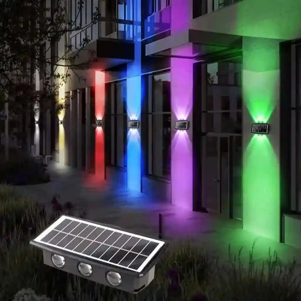 Solar Wall Lamp Outdoor LED Multicolour Decorative Light For Home and Garden ( Refurbished ) - HOMEHOP®