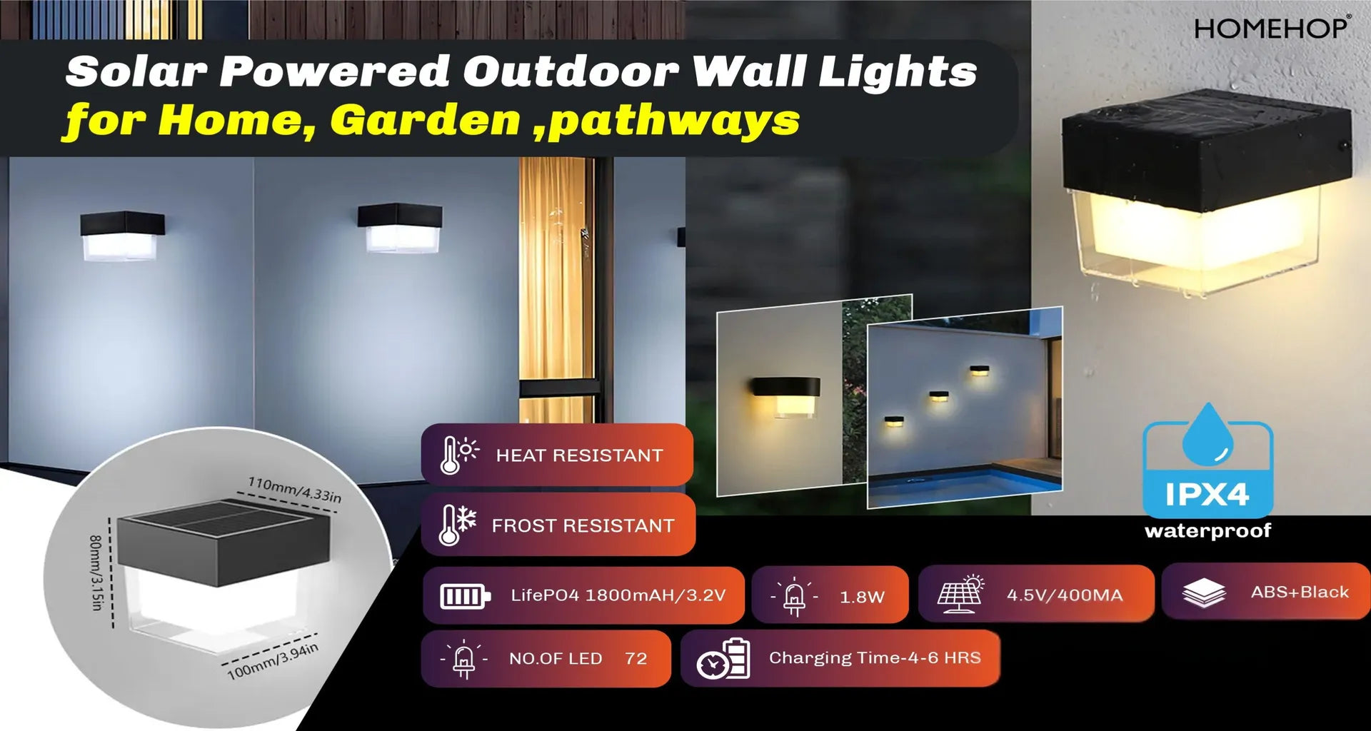 solar wall lamp outdoor