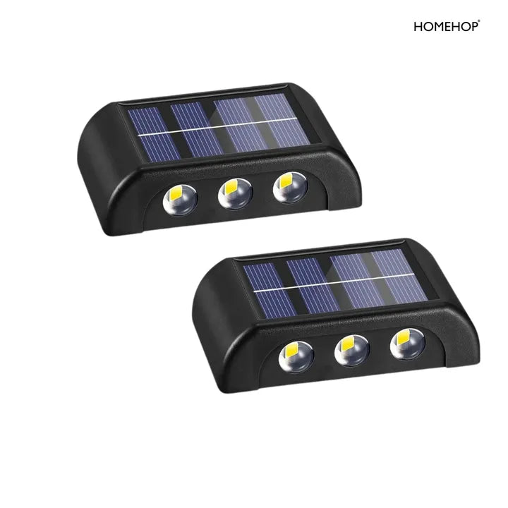 Solar Wall Lights Outdoor Up & Down Decorative Lamp  for Garden,Balcony, Patio, and Yard(Warm) Pack of 2