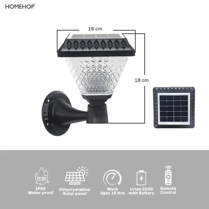 Solar Wall Lights For Home, Garden Outdoor Waterproof Compound Fence LED Lamp Multicolor with Remote - HOMEHOP®