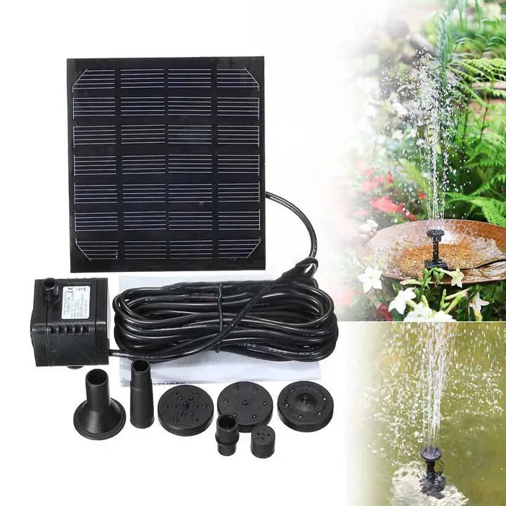 Solar Water Fountain with 8 Nozzles Decorative Water Pump for Garden, Bird Bath, Pool, Pond and Outdoor with Sponge Filter