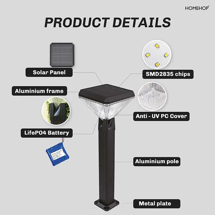 Solar Pathway Lights Waterproof Automatic Diamond Decorative Lawn Lamp for Home, Garden, Landscape Patio, Walkway (3 Colour Modes)