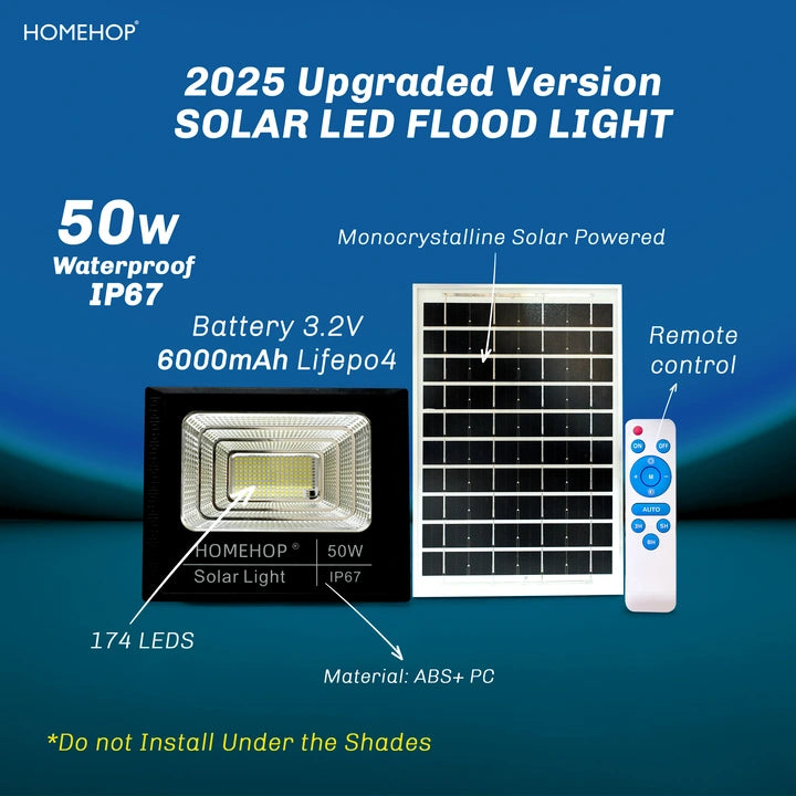 Solar LED Flood Light Outdoor Waterproof Commercial Lights for Home, Garden, Playgrounds, Stadium (Cool White,50W)