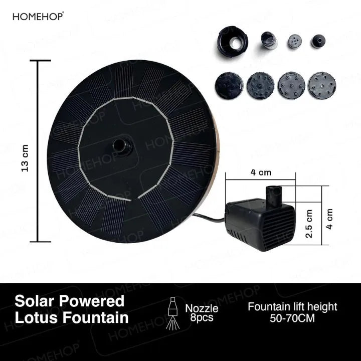 Solar Water Fountain with Automatic Portable Wireless Sprinkler Floating Pump for Outdoor Garden, Ponds, Home, and Patios (Renewed)