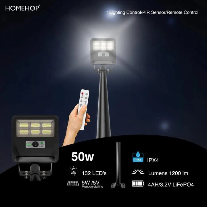Solar Street LIght 50W Waterproof Motion Sensor Automatic for Home, Garden and Outdoor (3 Colour Modes)