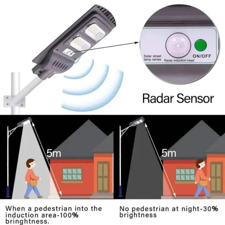 Solar LED Street Lights waterproof with motion sensor for Home, Garden (60W, Remote Control,Renewed)