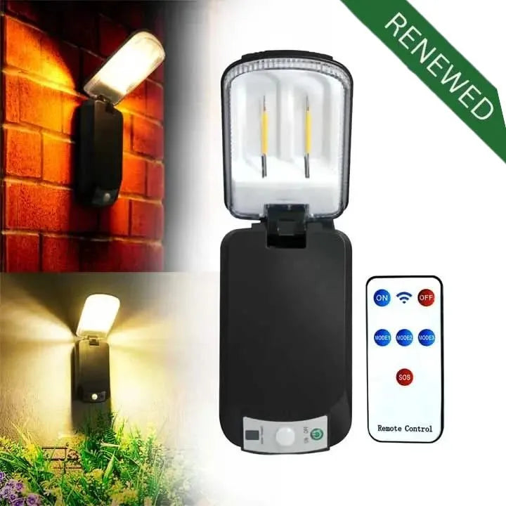 Solar Wall Light Outdoor Waterproof Motion Sensor Automatic Lamp For Home, Garden, Pathways (Renewed)