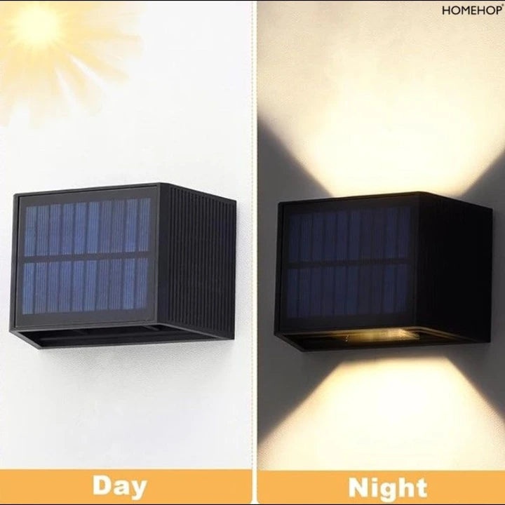 Solar Wall Light Outdoor Waterproof Decorative Fence Lights with Adjustable Up and Down for Garden, Home Wall and Balcony