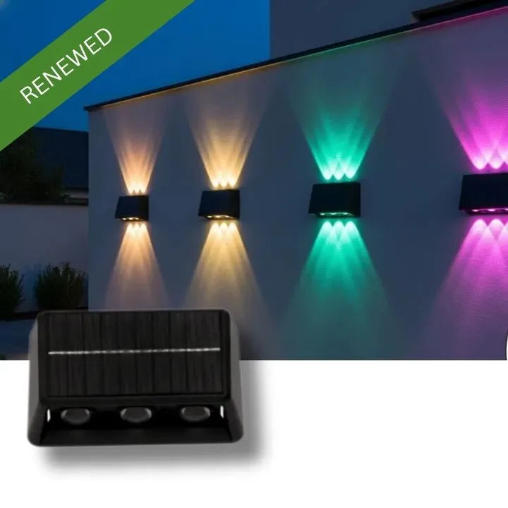 Solar Outdoor Wall Lights for Garden, Home and Pathway Lighting (Renewed)